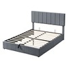 Merax Upholstered Platform Bed with Hidden Storage - 3 of 4