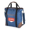 True Insulated Cooler Bag Wine Tote, Polyester and PEVA Lining, Removable Shoulder Strap, Front Pocket, 18" x 6" x 14.75", Blue, Set of 1 - 3 of 4