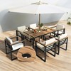 7-Piece Outdoor Dining Set – Patio Table & Chairs with Removable Cushions, Acacia Wood & Steel Frame, Beige, for Patio, Garden, and Backyard - 2 of 4