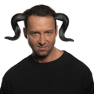 Underwraps Black Ram Horns Foam Adult Costume Headband - 1 of 4