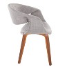 LumiSource Set of 2 Curvo Upholstered Fabric Chair Walnut Wood/Gray - 3 of 4