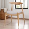 Set of 2 Mid-Century Modern Rubberwood Dining Chairs with Upholstered Cushions, Ergonomic Arched Backrest for Kitchen & Dining Room - 3 of 4