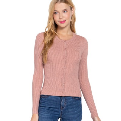 Slickblue Women's Long Sleeve Crew Neck Cardigan, Classic Knit Layering Sweater, 4 Color Options, Size S-L