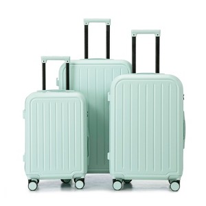 Alaulm Luggage Set 3 Piece, Pp Hard Shell Suitcase (20/24/28)mint Green ...