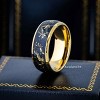 Jewelry Avalanche Gold IP Imitaion Meteorite Inlay Dome Tungsten Carbide Wedding Band, Comfort-fit, 8mm - 2 of 4