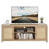 Boho TV Stand with 2 Rattan Doors for 65/75 inch TVs, 58/66 inch Media Console - 2 of 4