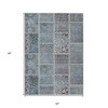 Teal Blue Aqua And Beige Patchwork Washable Indoor Outdoor Area Rug - 3 of 4