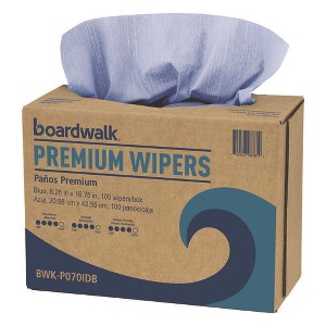 Boardwalk Hydrospun Wipers, 9 x 16.75, Blue, 100 Wipes / Box, 10 Boxes / Carton - 1 of 2