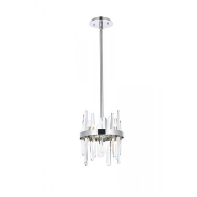 Elegant Lighting Serena 10 inch crystal round pendant in chrome