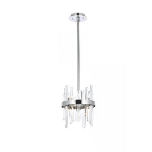 Elegant Lighting Serena 10 inch crystal round pendant in chrome - 1 of 4