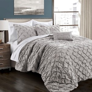 Home Boutique Ravello Pintuck Comforter - Light Gray - 5 Piece Bedding Set -Full / Queen - 1 of 1