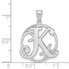 Black Bow Jewelry Rhodium Plated Sterling Silver Fancy Script Initial A-Z Pendant, 20mm - 4 of 4