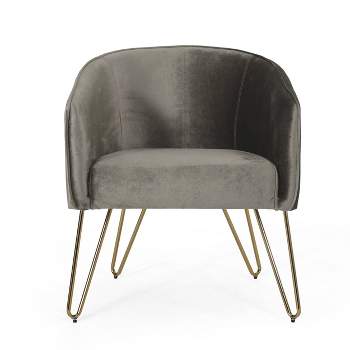 Grelton Modern Glam Velvet Club Chair with Hairpin Legs - Christopher Knight Home