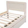 Twin Bed with 2 Trundle Storage Drawers, Platform Bed Frame with Headboard for Bedroom Small Living Space, No Box Spring Needed - 4 of 4