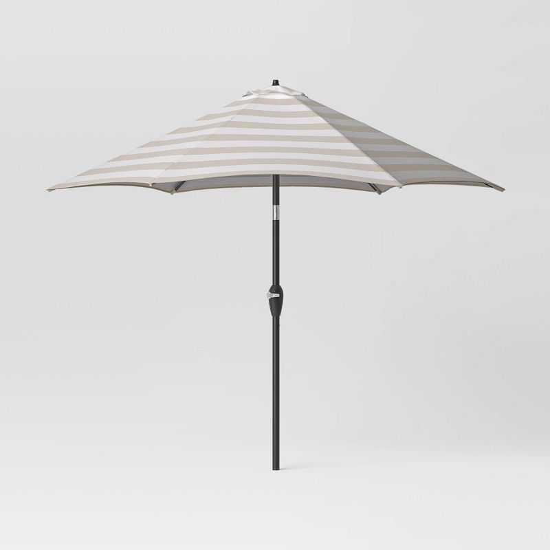 9' Round Cabana Stripe Outdoor Patio Market Umbrella with Black Pole - Threshold™, 1 of 8