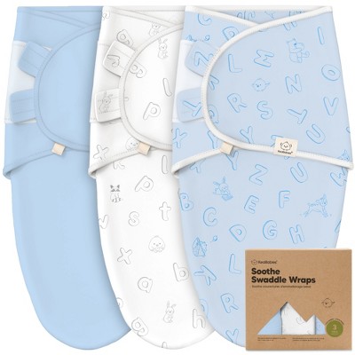 3pk Soothe Baby Swaddle 0-3 Months, Organic Baby Swaddle Sleep Sacks ...