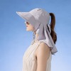 Anna-Kaci Womens Wide Brim Sun Hat UV Protection Flap Design with Back Bow Detail and Adjustable Chin Strap - 3 of 4