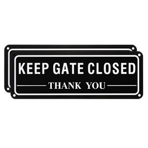 Unique Bargains Home Aluminum Reflective Keep Gate Closed Thank You Sign Fade Resistant 2 Pcs - 1 of 4