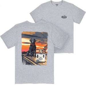 Mens Busch Light Man's Best Friend at The Lake Front and Back Print T-Shirt - 1 of 4