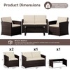 UPTIOT 4 Pieces Sofa And Table Set With Cushion - 3 of 4