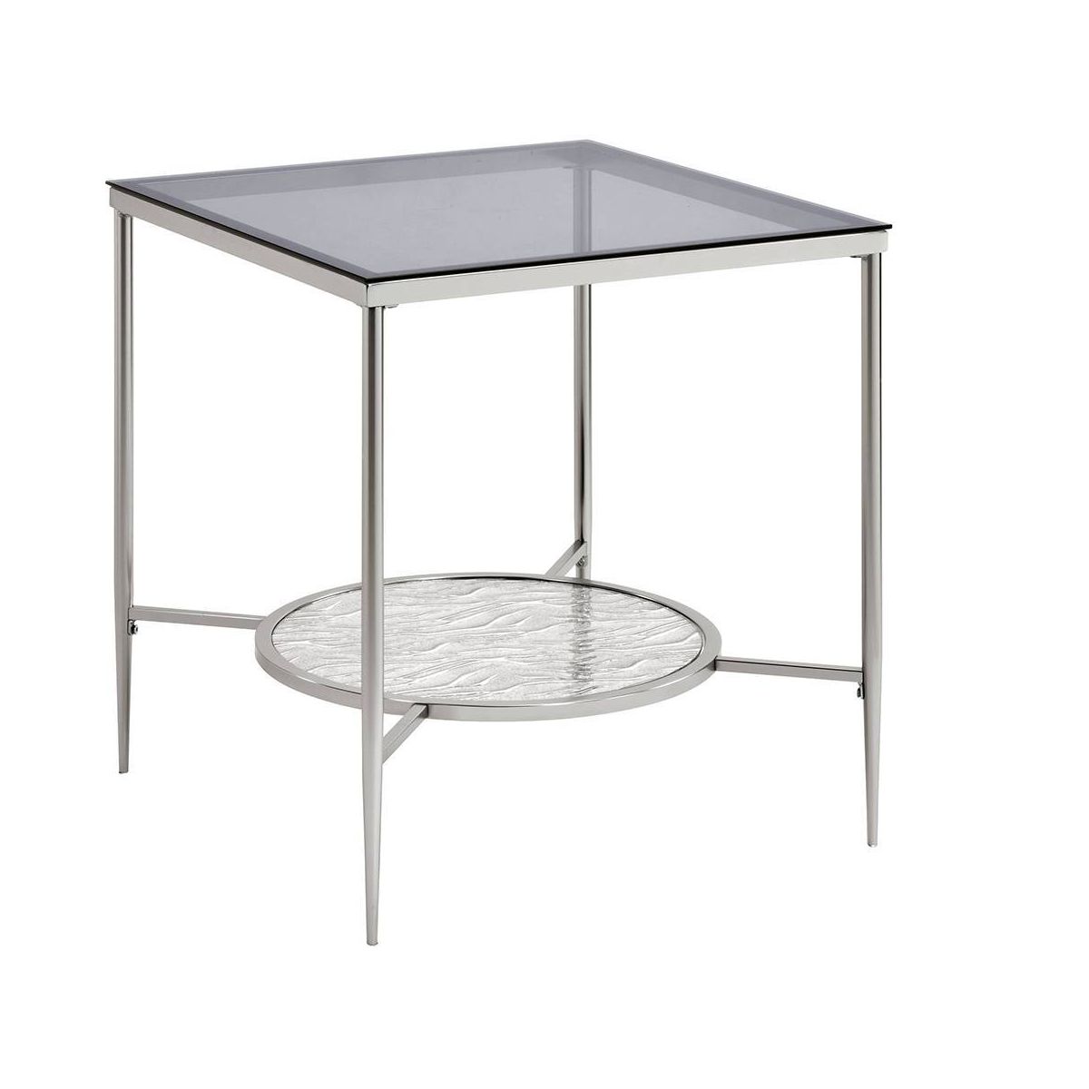 Acme Furniture Adelrik Accent Glass Table Chrome Finish - thumbnail 8