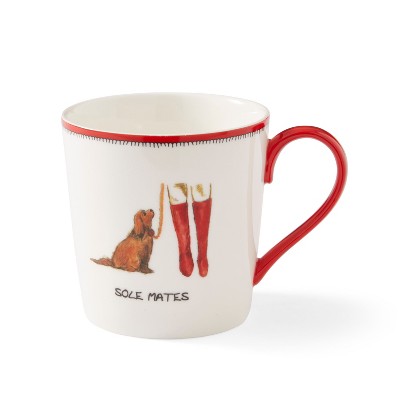 Kit Kemp by Spode 12oz Doodle Mug, Sole Mates- Unique Doodle Pattern, Fine China, Dishwasher Safe, For Coffee and Tea, Ideal Celebration Gift