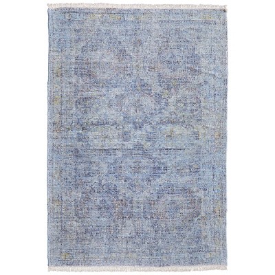 Caldwell Transitional Distressed Blue/Ivory Area Rug