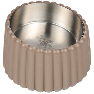 THE LICKER STORE Ripple Ridge Small/Medium Slanted Concrete & Stainless Steel Bowl 16oz (2 Cups) Pet Feeder - 1 of 4