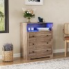 3-Drawer Small Dresser with Charging Station, Modern Wooden Chest of Drawers - 2 of 4