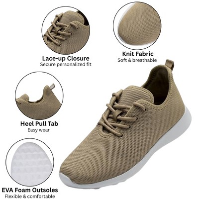 Alpine Swiss Riley Mens Knit Fashion Sneakers Lightweight Athletic Walking Tennis Shoes 9 M US Khaki — фото 3