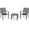 3-Piece Outdoor Bistro Set, Modern Patio Furniture Set with Chairs and Table for Lawn,Garden,Balcony - 2 of 4