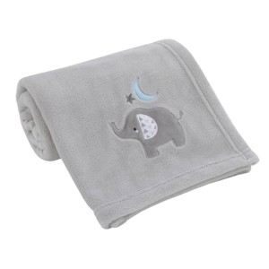 NoJo Elephant Stroll Super Soft Baby Blanket - Gray - 1 of 3