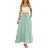 Women's High Waisted Pleated Flowy Maxi Skirt - Summer Casual with Pockets Light Cyan - 3 of 4