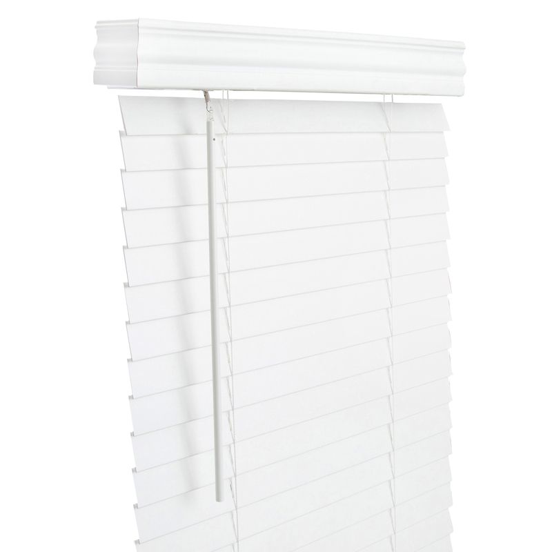 Living Accents Faux Wood 2 in. Blinds 72 in. W X 60 in. H White Cordless, 1 of 2