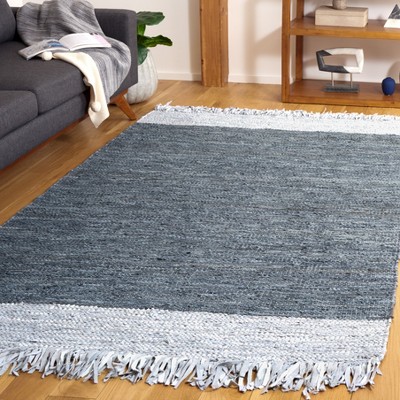 Handmade Light Grey and Dark Grey Cowhide Area Rug