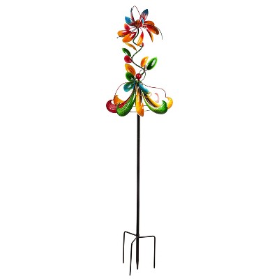 Evergreen 80.75"H Creative Wind Spinner, Primary Colors