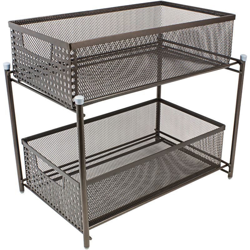 Sorbus 2 Tier Organizer Baskets with Mesh Sliding Drawers Bronze, 1 of 7