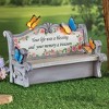 Collections Etc Hand-Painted Solar Powered Butterflies Memorial Bench Gray - 2 of 2