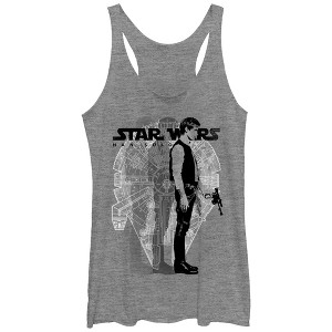 Women's Star Wars Millennium Falcon Han Solo Racerback Tank Top - 1 of 3