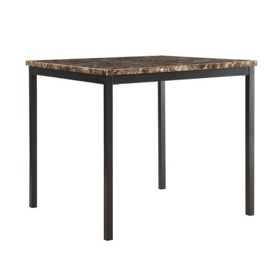 36" Devoe Square Counter Height Dining Table Marble Brown/Black - Inspire Q