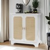 Racxily Sideboard Buffet Cabinet with Rattan Doors, Storage Liquor Cabinet for Living Room & Entrance, Multi-Use - 3 of 4