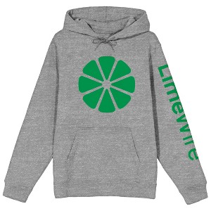 LimeWire All Green Logo Long Sleeve Gray Heather Adult Hooded Sweatshirt - 1 of 3