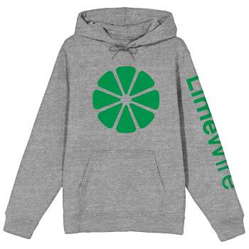 LimeWire All Green Logo Long Sleeve Gray Heather Adult Hooded Sweatshirt