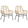 vidaXL Garden Chair Brown PE rattan Medium Removable Covers - 2 of 4