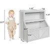 Acekool Kids Bookshelf and Toy Storage, 2-Tier Organizer with Lower Cabinet, Toddler Bookcase for Bedroom, Playroom, Classroom, Vintage White - 2 of 4