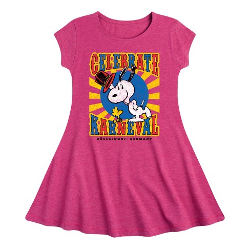 Girls' - Peanuts -  Fit & Flair Cap Sleeve Dress - image 1 of 3