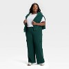 Women's High-Rise French Terry Wide Leg Cargo Pants - Ava & Viv™ - 3 of 3