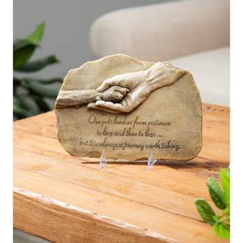 Evergreen Resin Paw In Hand Pet Devotion Garden Stone