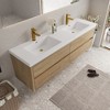 Whisen Pre-Assembled Floating Wall-Mounted Bathroom Vanity with Stone Resin Sink, U-Shaped Storage Drawers - 2 of 4