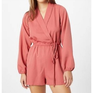 Women's Tie-belt Waist and Puff Sleeve Romper - Compania Fantastica - 1 of 1